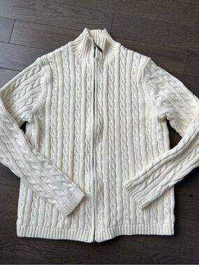 L.L. Bean women’s  Cable-Knit Zip-Up Sweater
